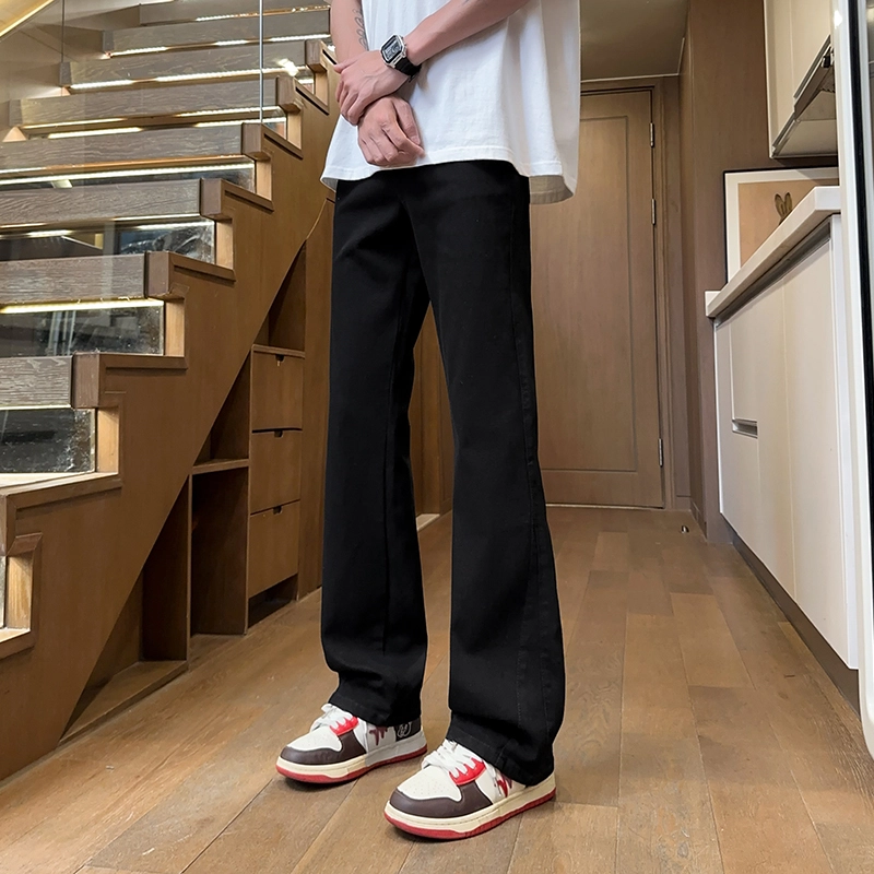 微喇阔腿裤夏季薄款舒适直筒宽松长子美式潮牌高街风日常通勤时尚简约帅气流显瘦基础垂感休闲春百搭纯色痞牛仔裤 男女同款