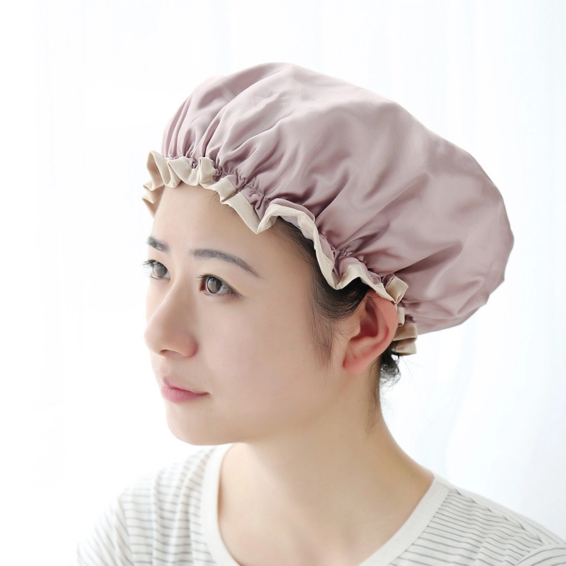 静玲珑 浴帽女防水洗澡头罩女款时尚浴室双层加厚干发帽沐帽家用发膜专用