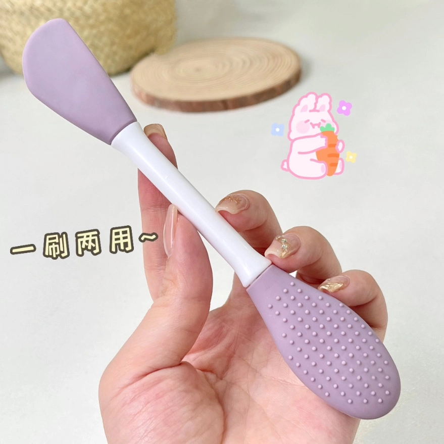 静玲珑 双头面膜刷泥膜专用 涂泥膜工具面膜勺硅胶刷调面膜铲按摩