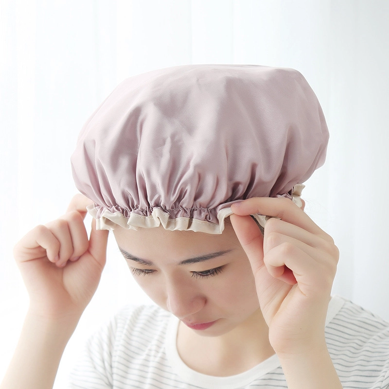 悦乐己  浴帽女防水洗澡头罩女款时尚浴室双层加厚干发帽沐帽家用发膜专用