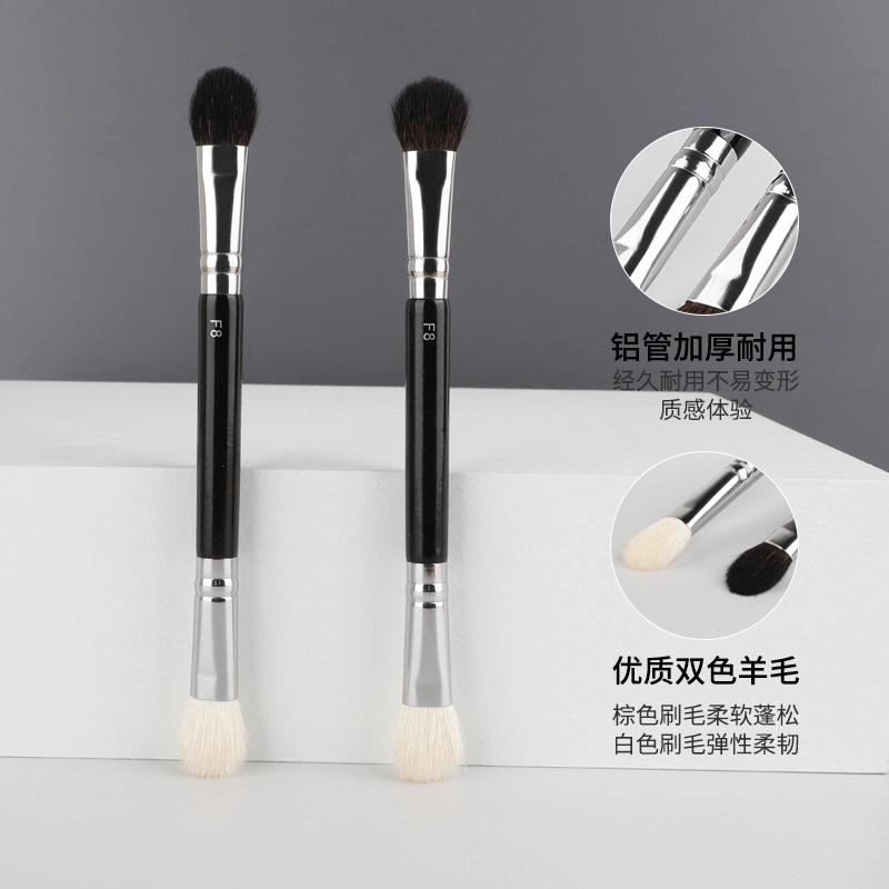 悦乐己    双头鼻影刷阴影眼影刷子工具软毛修容高光晕染刷彩妆刷化妆刷单支 细节 便携