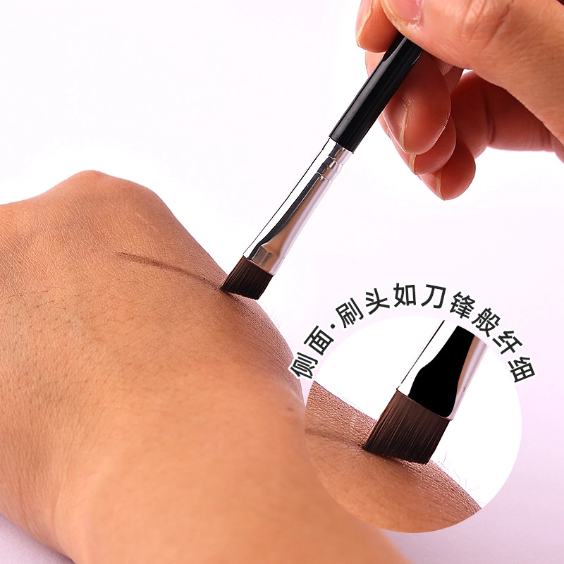 悦乐己    双头两用眼部刀锋眼线刷眉刷眉粉刷扁平睫毛梳刷 细节 便携晕染细节