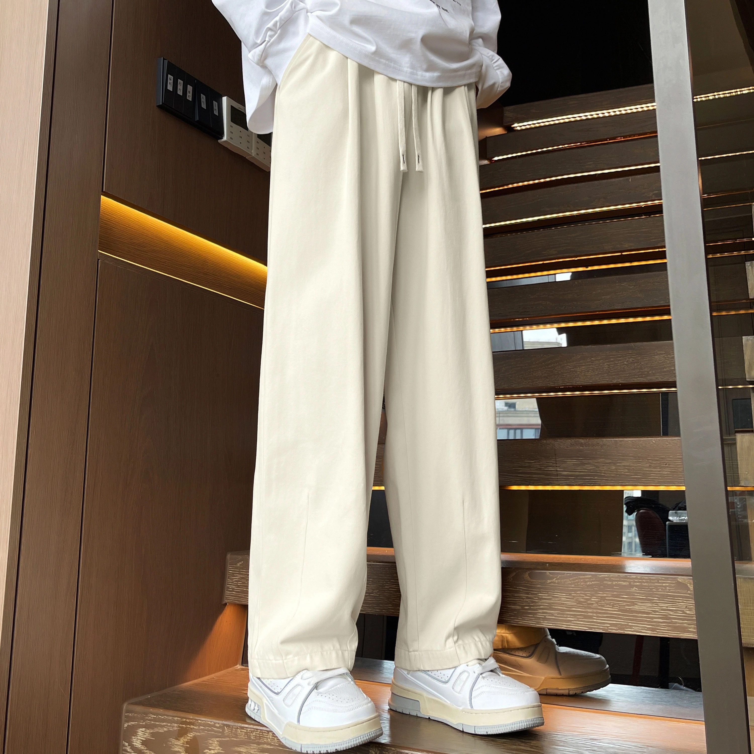 寻星记 日系复古休闲长裤宽松舒适工装裤 男女同款