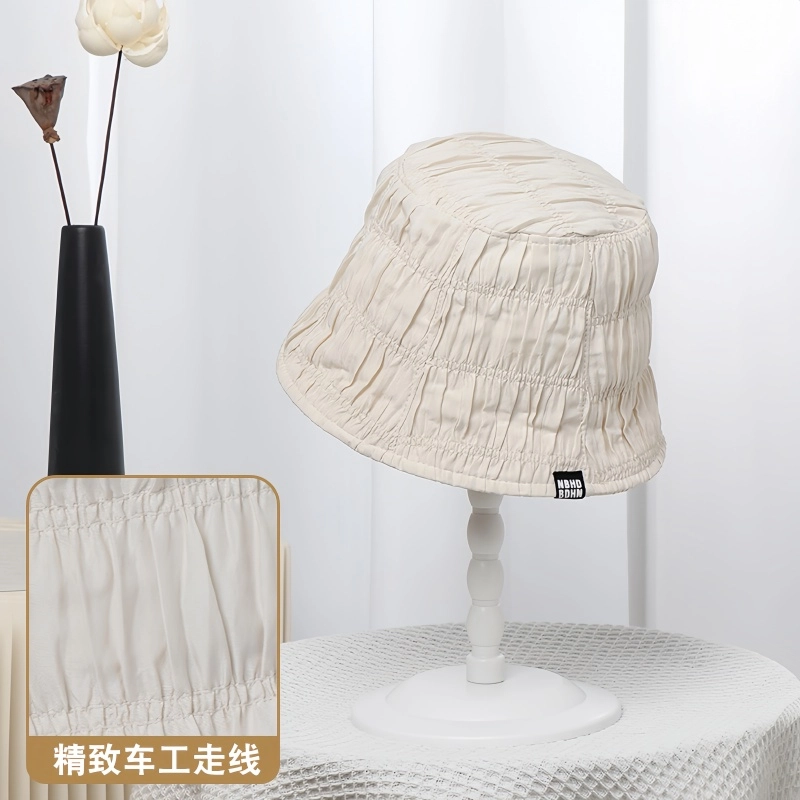 雅鹿 韩版时尚创意褶皱设计遮阳防晒春夏出游好看百搭修饰脸型小脸神器头油救星 涤纶 渔夫帽 女款