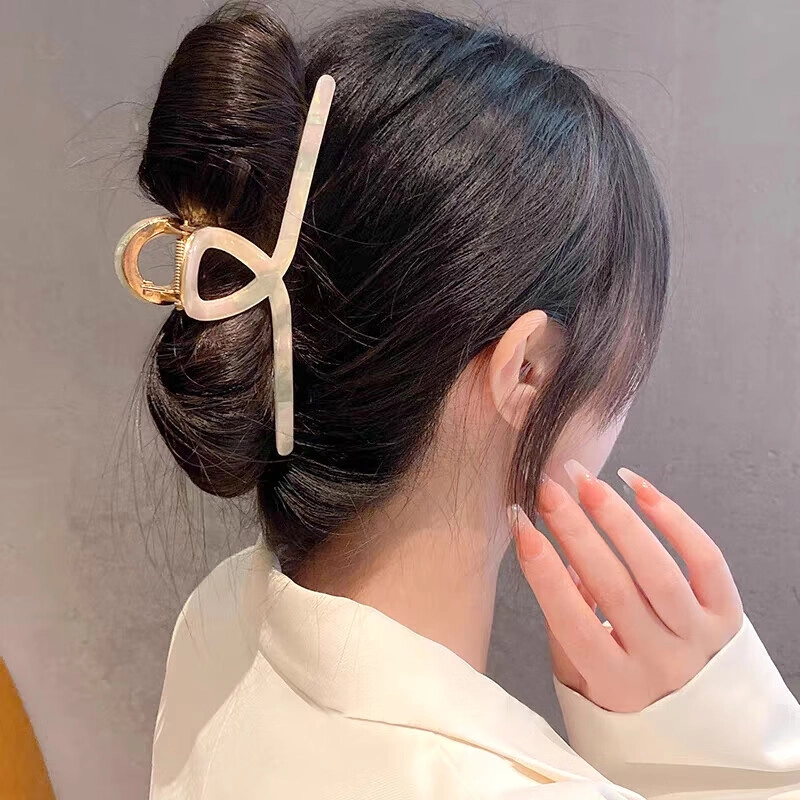 缔晶 甜美时尚气质醋酸鲨鱼夹套装 浪漫爱心蝴蝶结 合金 发夹 女款
