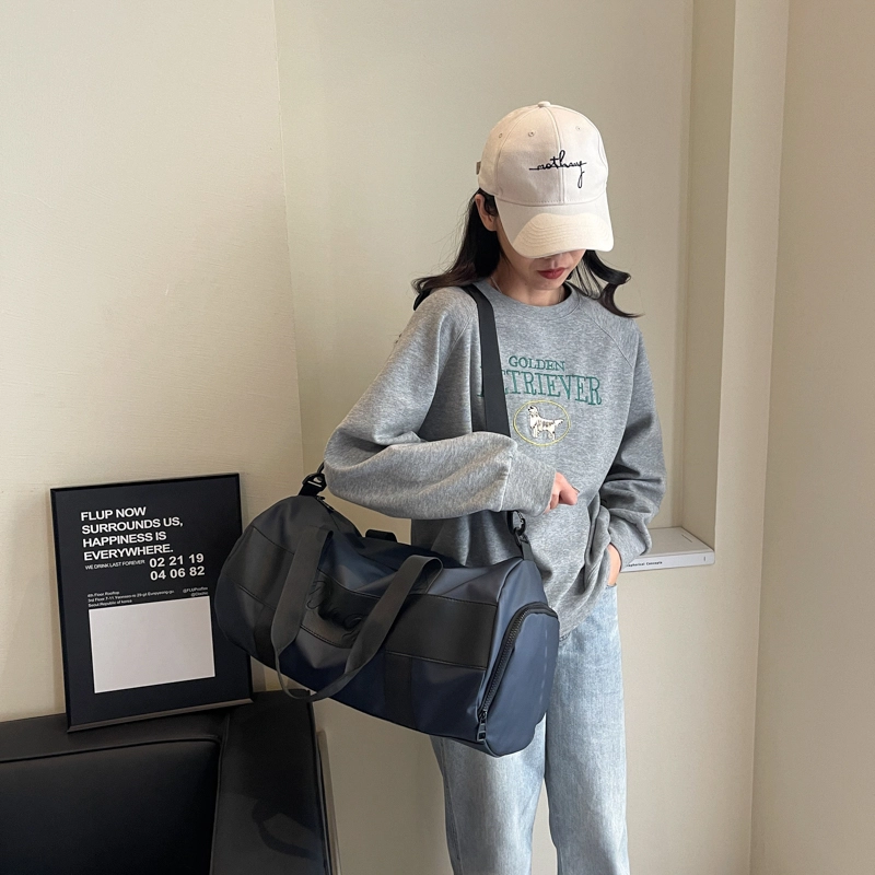 行途 干湿分离大容量瑜伽包时尚潮流轻便运动旅行包 布 健身包 中号 男女同款情侣款 黑色/粉色/酒红色/灰色/蓝色
