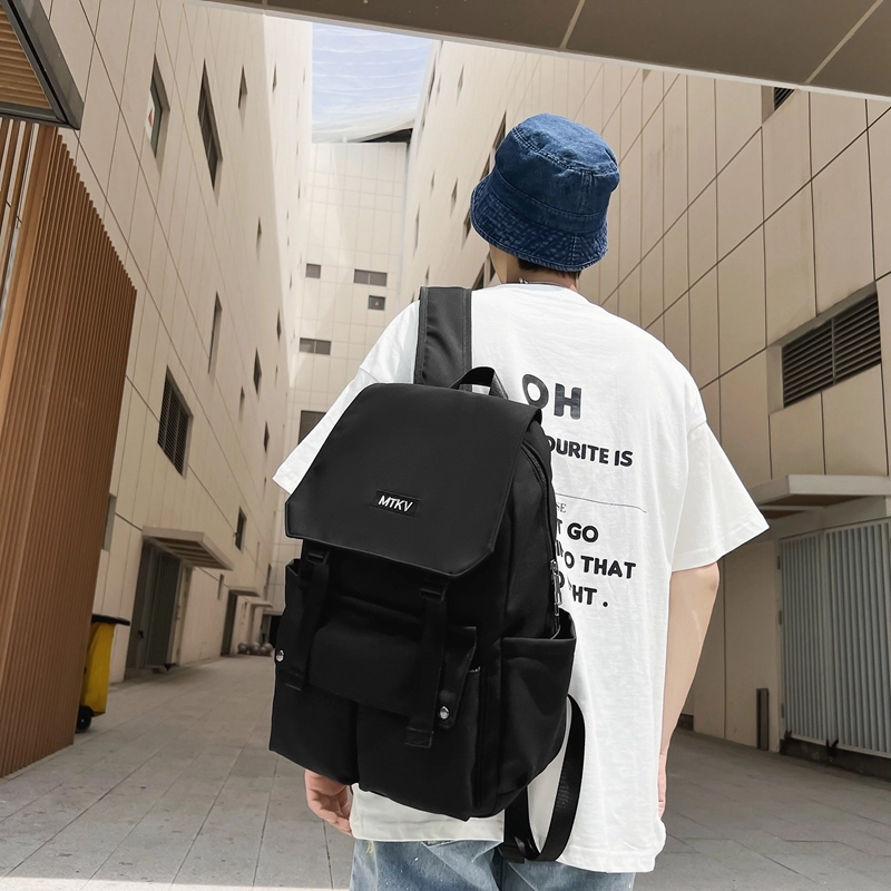 行途双肩背包潮韩版大容量初高中学生书包轻便高级简约旅行包男女通用尼龙多色