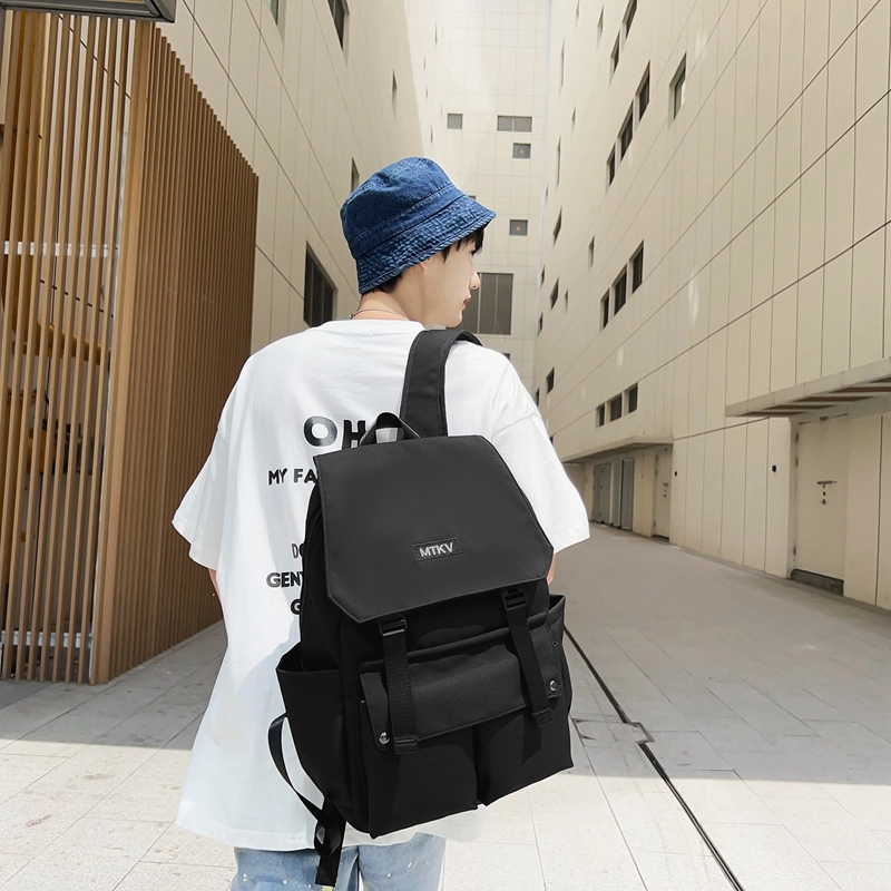 行途双肩背包潮韩版大容量初高中学生书包轻便高级简约旅行包男女通用尼龙多色