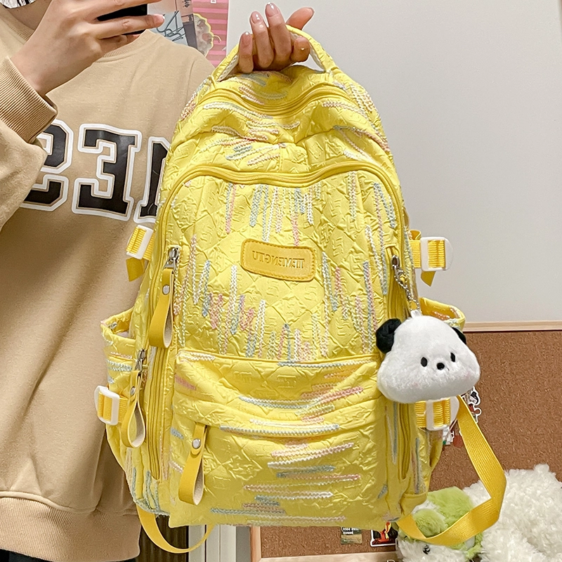 行途 大容量时尚双肩包休闲百搭尼龙男女背包高中生校园学生 多色