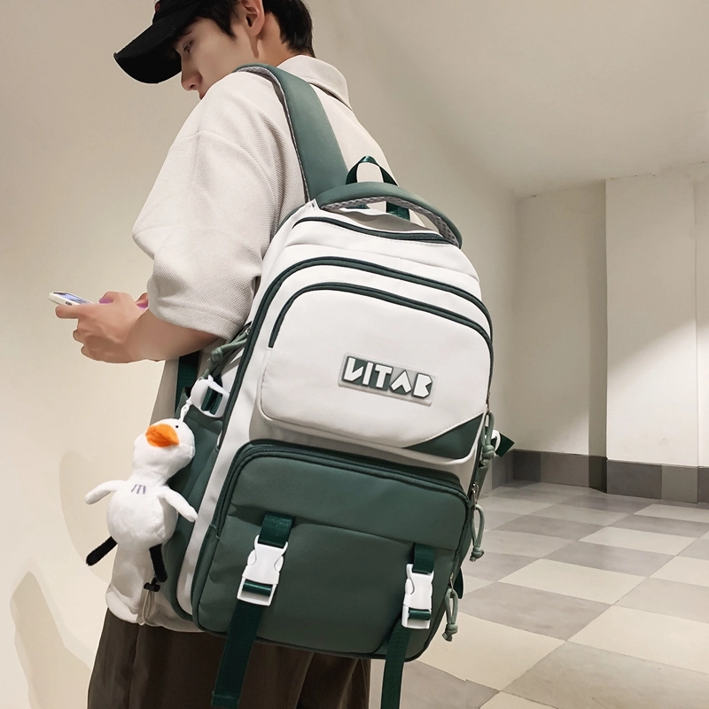 行途 大容量旅行大学生上课电脑韩版百搭 尼龙 书包双肩包 男女同款情侣款 多色