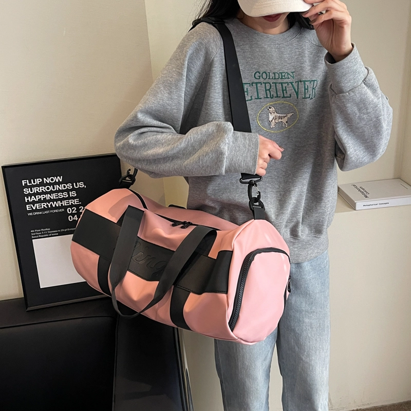 行途 干湿分离大容量瑜伽包时尚潮流轻便运动旅行包 布 健身包 中号 男女同款情侣款 黑色/粉色/酒红色/灰色/蓝色