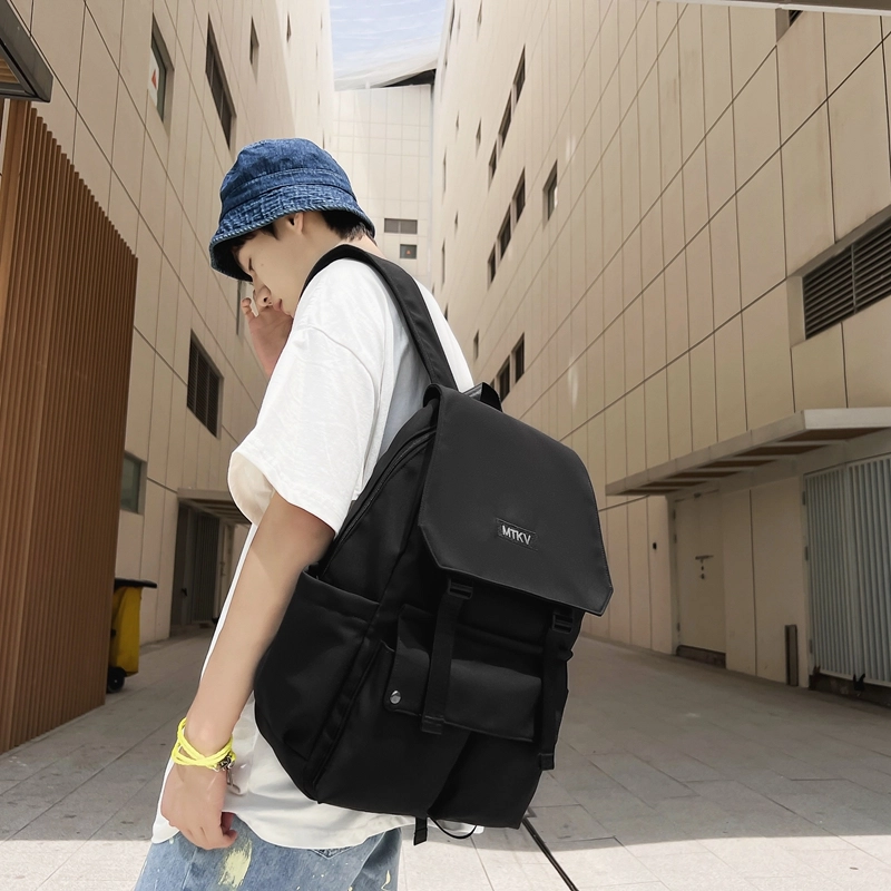 行途双肩背包潮韩版大容量初高中学生书包轻便高级简约旅行包男女通用尼龙多色