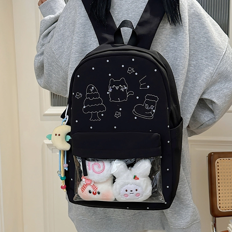行途 高颜值可爱日系痛包学院透明 尼龙 双肩包 女款 多色