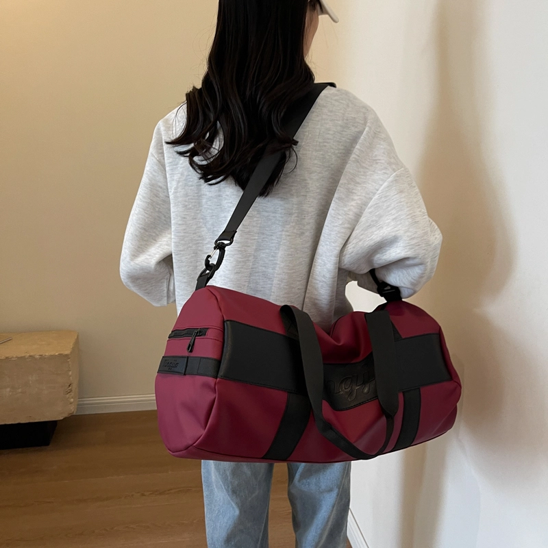 行途 干湿分离大容量瑜伽包时尚潮流轻便运动旅行包 布 健身包 中号 男女同款情侣款 黑色/粉色/酒红色/灰色/蓝色