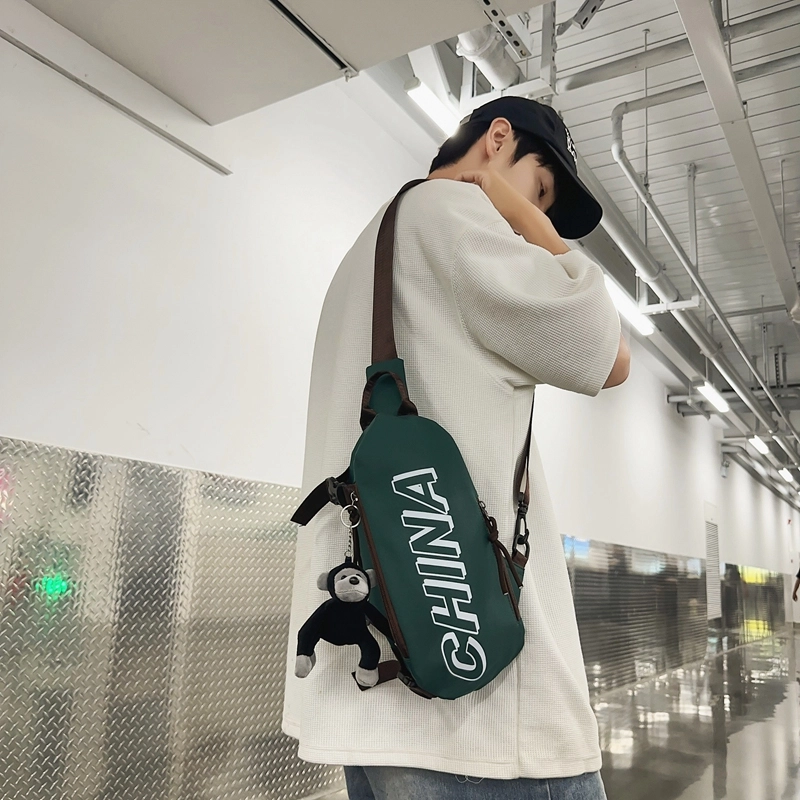 行途 小众运动休闲 尼龙 胸包 常规 男女同款情侣款 黑色/白色/桔色/绿色
