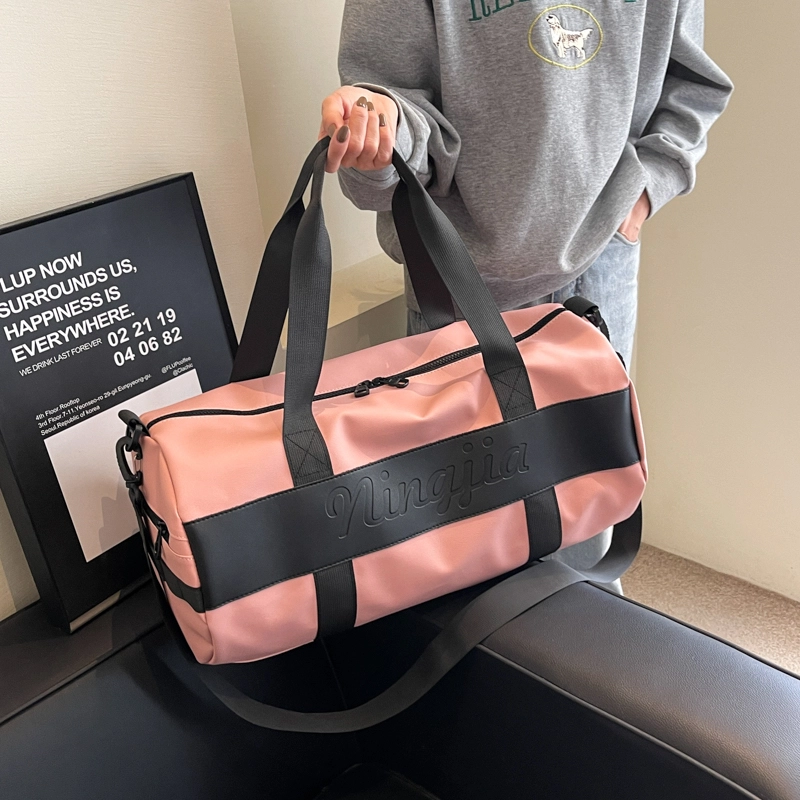 行途 干湿分离大容量瑜伽包时尚潮流轻便运动旅行包 布 健身包 中号 男女同款情侣款 黑色/粉色/酒红色/灰色/蓝色