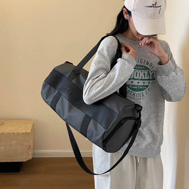 行途 干湿分离大容量瑜伽包时尚潮流轻便运动旅行包 布 健身包 中号 男女同款情侣款 黑色/粉色/酒红色/灰色/蓝色