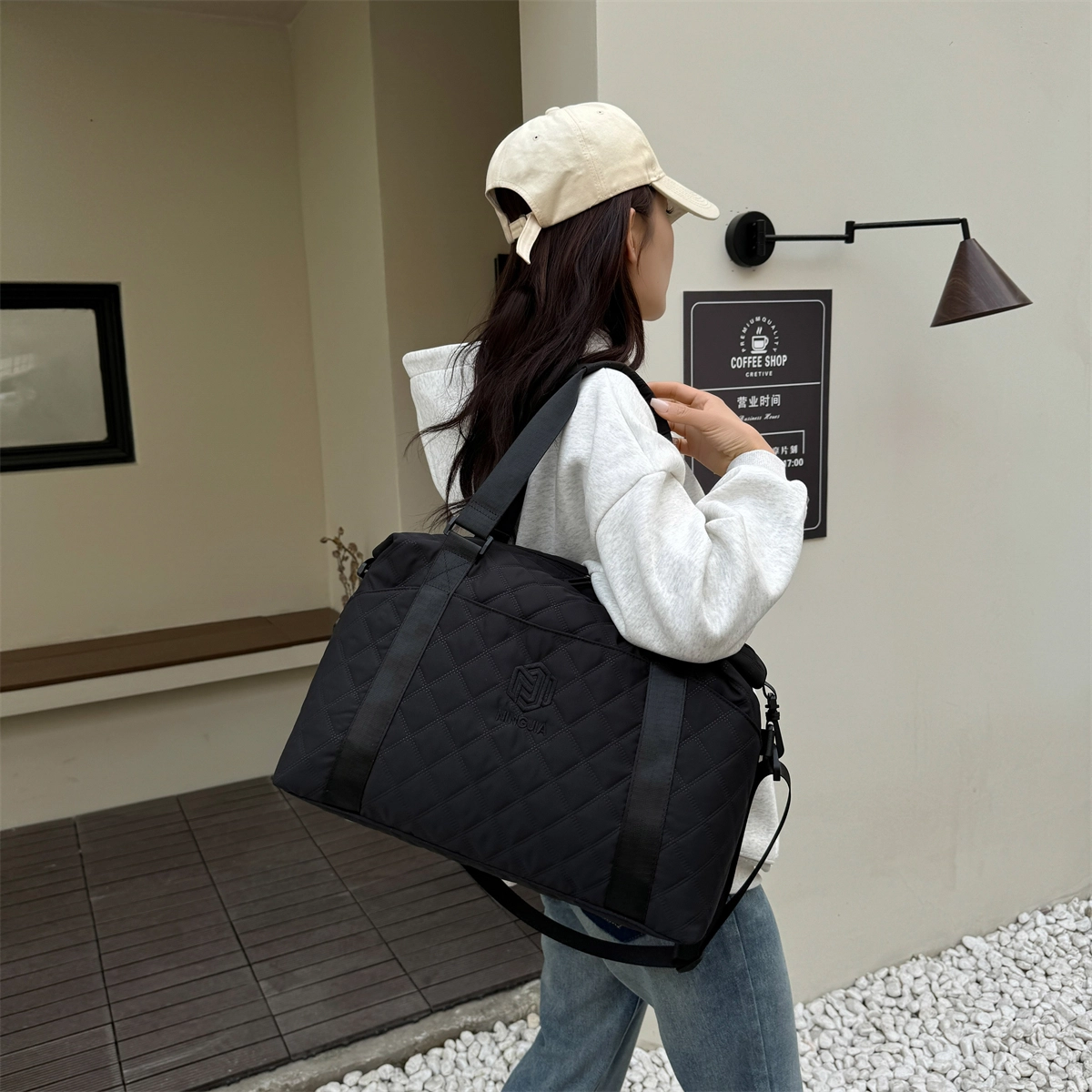 行途 大容量出差旅行袋休闲百搭单肩斜挎女包行李包外出旅行包高级感健身包