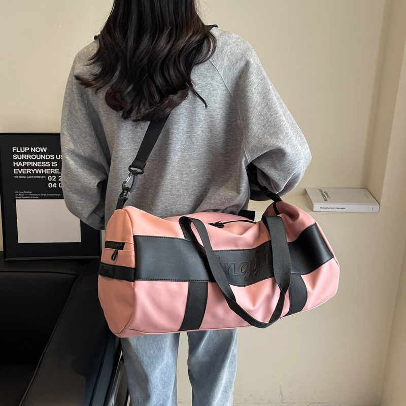 行途 干湿分离大容量瑜伽包时尚潮流轻便运动旅行包 布 健身包 中号 男女同款情侣款 黑色/粉色/酒红色/灰色/蓝色