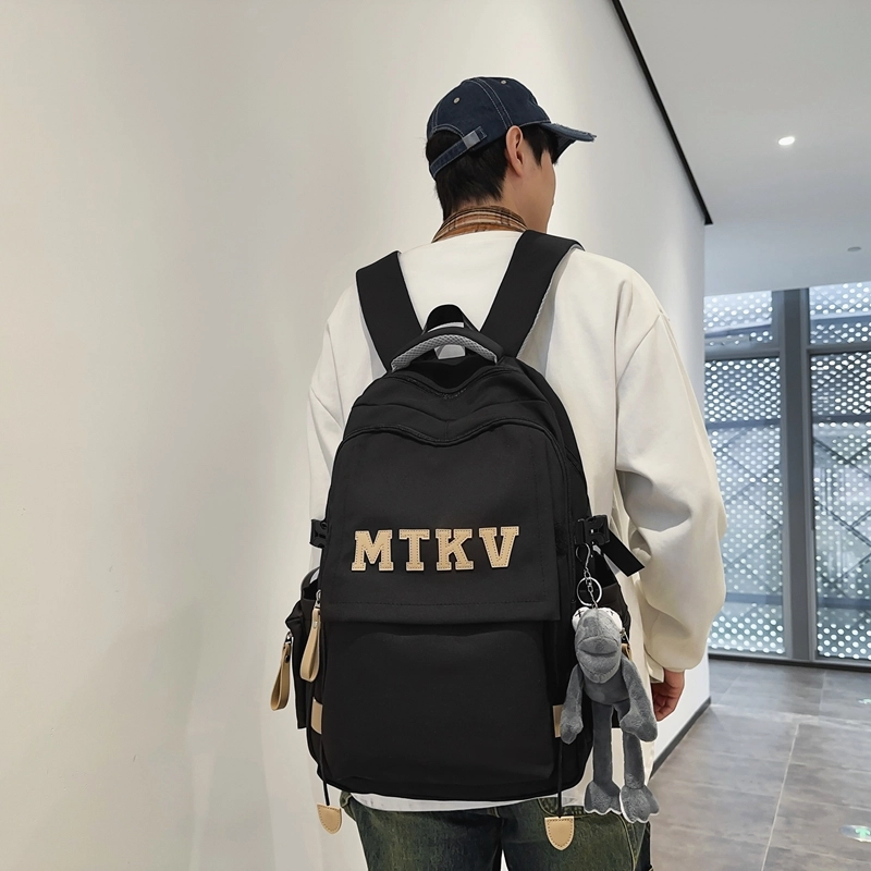 行途 韩版校园时尚拉链开合 尼龙 双肩包 常规 男女同款情侣款 黑色/白色/红色