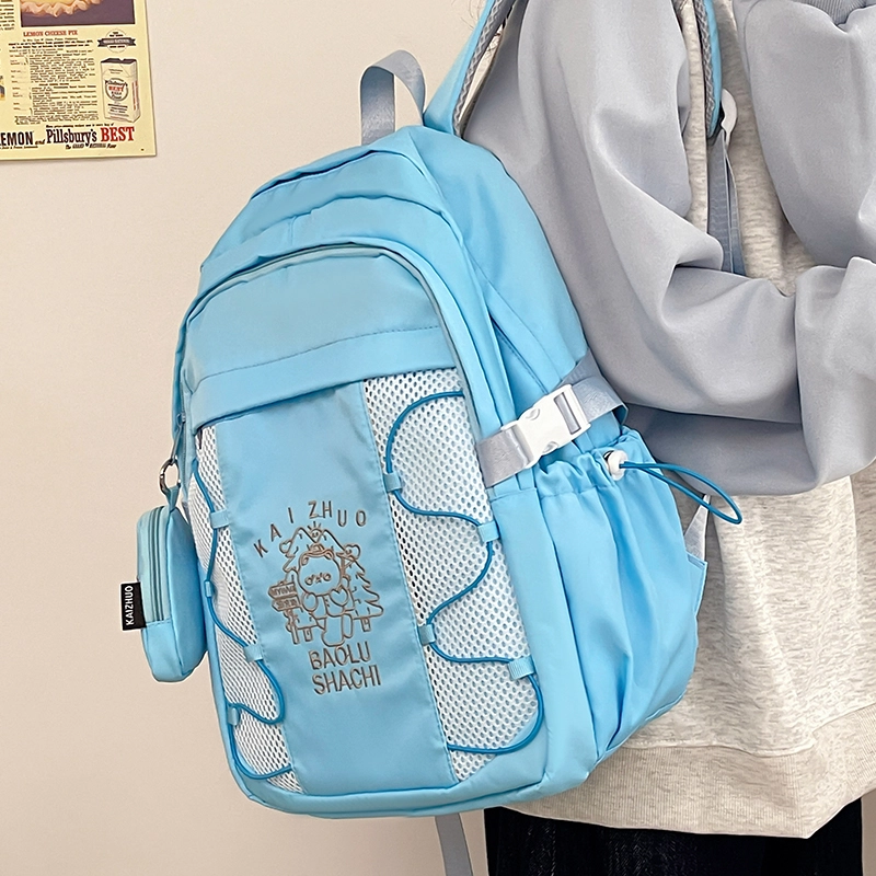 行途 百搭轻便休闲简约 尼龙 双肩包 女款 粉色/蓝色/黑色/紫色/米白色
