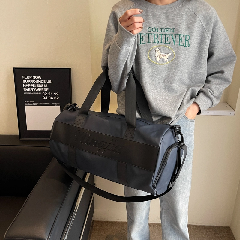 行途 干湿分离大容量瑜伽包时尚潮流轻便运动旅行包 布 健身包 中号 男女同款情侣款 黑色/粉色/酒红色/灰色/蓝色