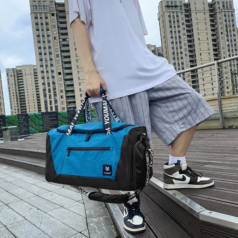 行途 旅行包干湿分离运动瑜伽包独立鞋仓大容量短途旅行训练包 牛津布 健身包 中号 男女同款情侣款 黑色/灰色/砖红色/绿色/蓝色/粉色