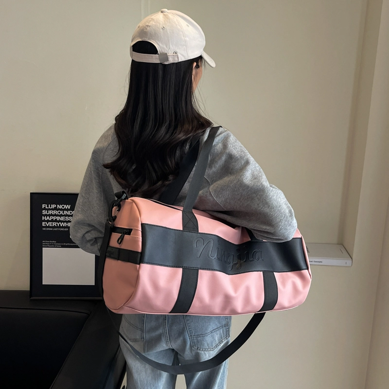 行途 干湿分离大容量瑜伽包时尚潮流轻便运动旅行包 布 健身包 中号 男女同款情侣款 黑色/粉色/酒红色/灰色/蓝色
