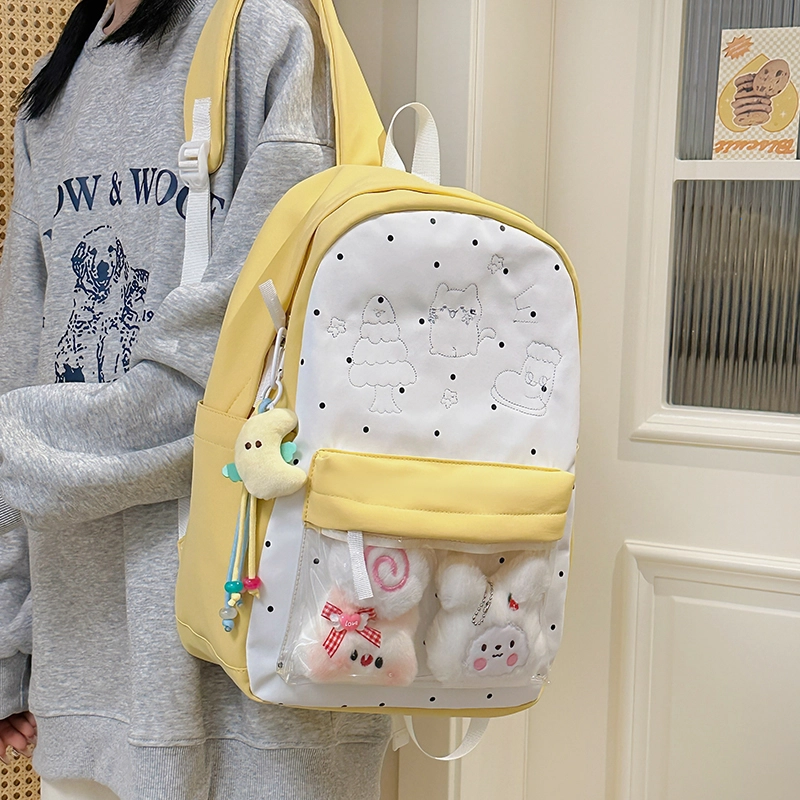 行途 高颜值可爱日系痛包学院透明 尼龙 双肩包 女款 多色