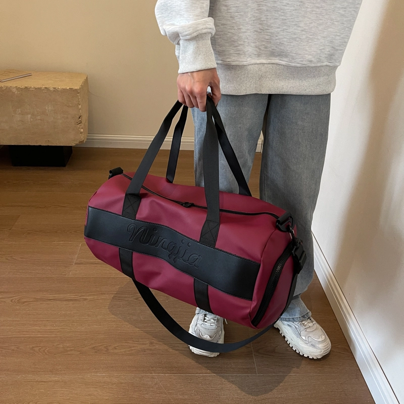 行途 干湿分离大容量瑜伽包时尚潮流轻便运动旅行包 布 健身包 中号 男女同款情侣款 黑色/粉色/酒红色/灰色/蓝色
