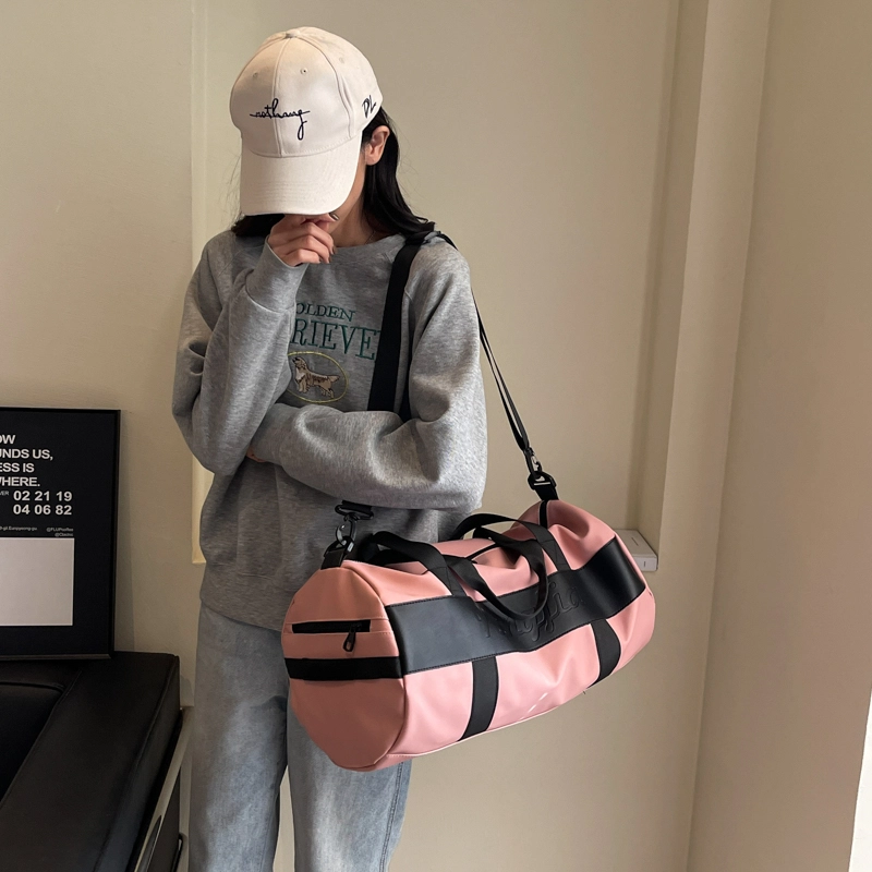 行途 干湿分离大容量瑜伽包时尚潮流轻便运动旅行包 布 健身包 中号 男女同款情侣款 黑色/粉色/酒红色/灰色/蓝色