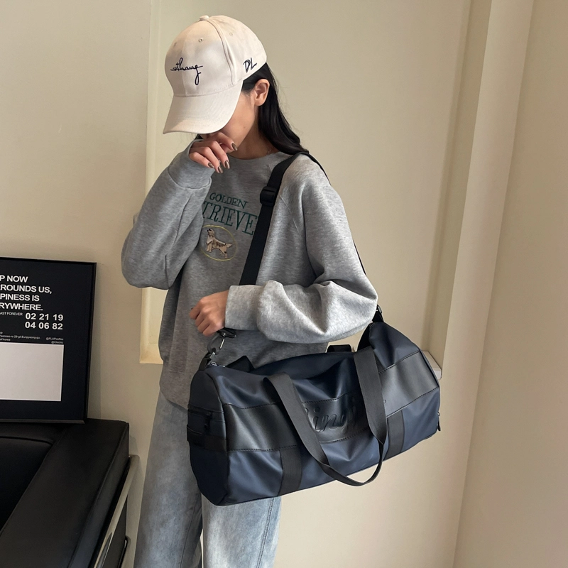 行途 干湿分离大容量瑜伽包时尚潮流轻便运动旅行包 布 健身包 中号 男女同款情侣款 黑色/粉色/酒红色/灰色/蓝色