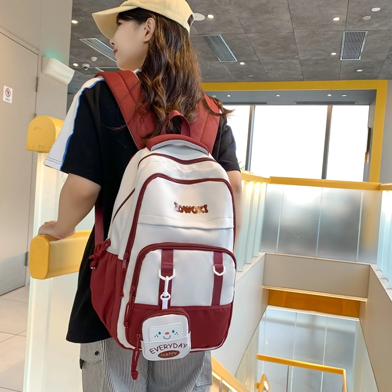 行途 大容量简约时尚大学生休闲旅行 背包双肩包 男女同款情侣款 多色 尼龙