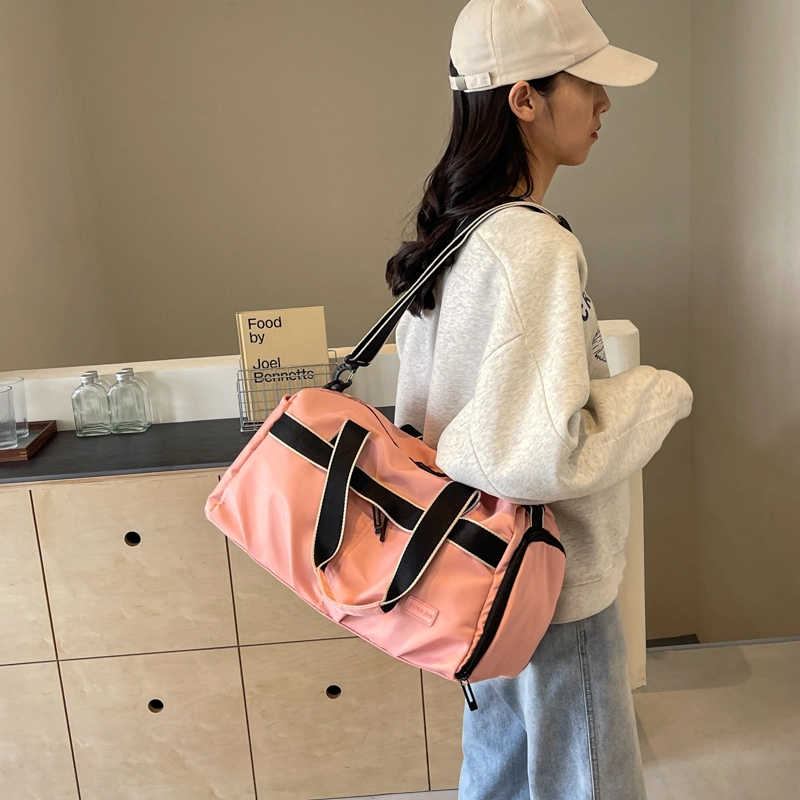 行途 干湿分离大容量轻便 织物 健身包 大号 男女同款情侣款 黑色/米白色/蓝色/粉色/灰色