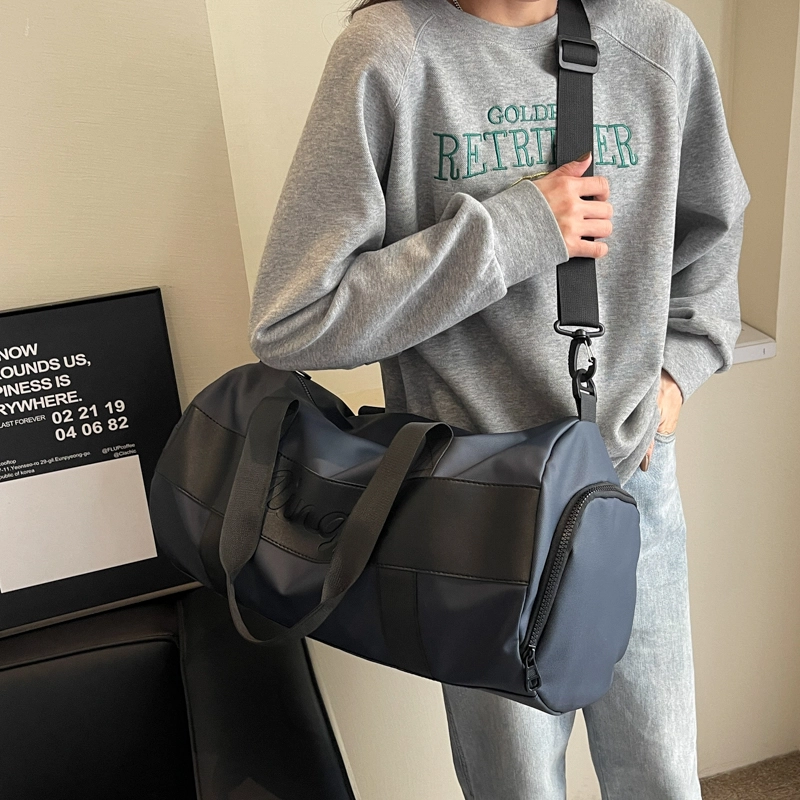 行途 干湿分离大容量瑜伽包时尚潮流轻便运动旅行包 布 健身包 中号 男女同款情侣款 黑色/粉色/酒红色/灰色/蓝色