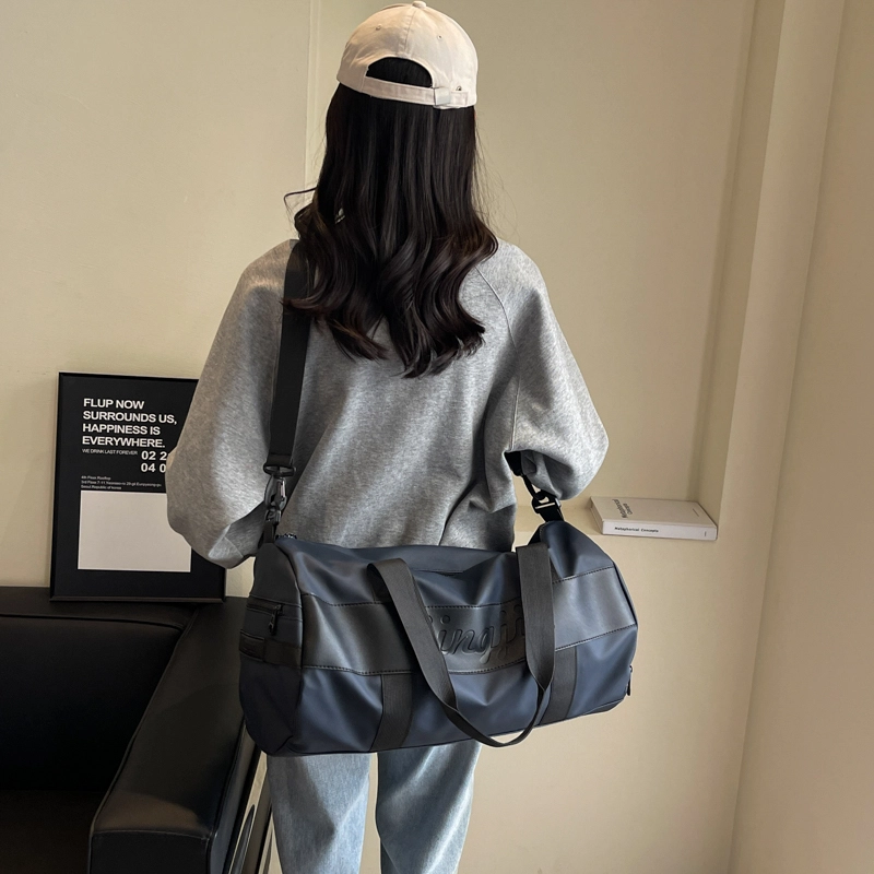 行途 干湿分离大容量瑜伽包时尚潮流轻便运动旅行包 布 健身包 中号 男女同款情侣款 黑色/粉色/酒红色/灰色/蓝色