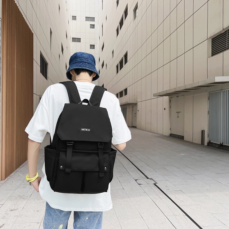 行途双肩背包潮韩版大容量初高中学生书包轻便高级简约旅行包男女通用尼龙多色