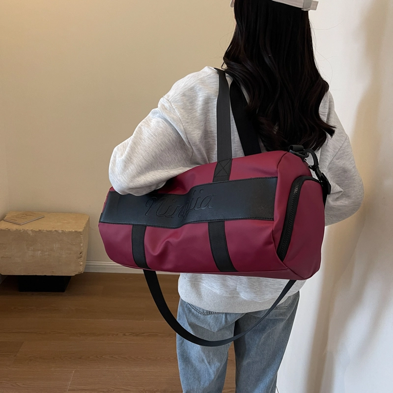行途 干湿分离大容量瑜伽包时尚潮流轻便运动旅行包 布 健身包 中号 男女同款情侣款 黑色/粉色/酒红色/灰色/蓝色