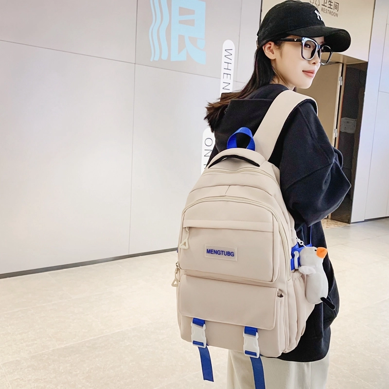 行途 大容量时尚潮流休闲简约 尼龙 双肩包 男女同款情侣款 黑色/白色/紫色/灰色