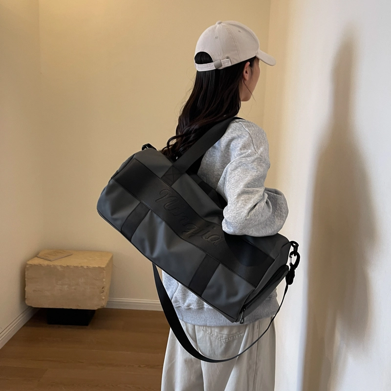 行途 干湿分离大容量瑜伽包时尚潮流轻便运动旅行包 布 健身包 中号 男女同款情侣款 黑色/粉色/酒红色/灰色/蓝色