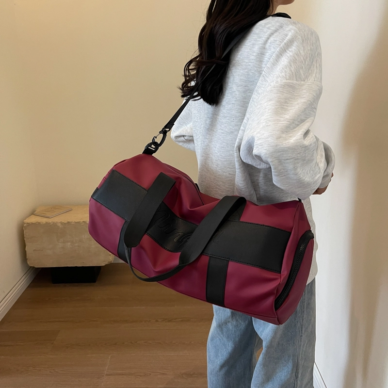 行途 干湿分离大容量瑜伽包时尚潮流轻便运动旅行包 布 健身包 中号 男女同款情侣款 黑色/粉色/酒红色/灰色/蓝色