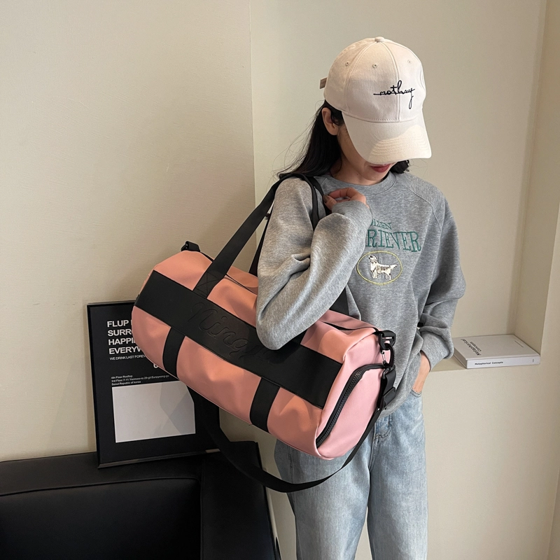 行途 干湿分离大容量瑜伽包时尚潮流轻便运动旅行包 布 健身包 中号 男女同款情侣款 黑色/粉色/酒红色/灰色/蓝色