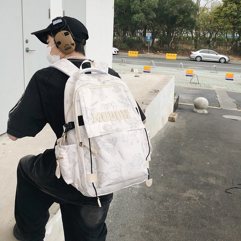 行途 时尚轻便简约百搭外出纯色 尼龙 旅行包双肩包 常规 男女同款情侣款 黑色/白色/红色/绿色