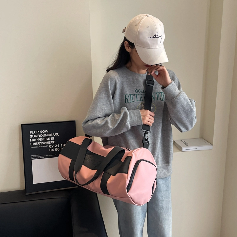 行途 干湿分离大容量瑜伽包时尚潮流轻便运动旅行包 布 健身包 中号 男女同款情侣款 黑色/粉色/酒红色/灰色/蓝色