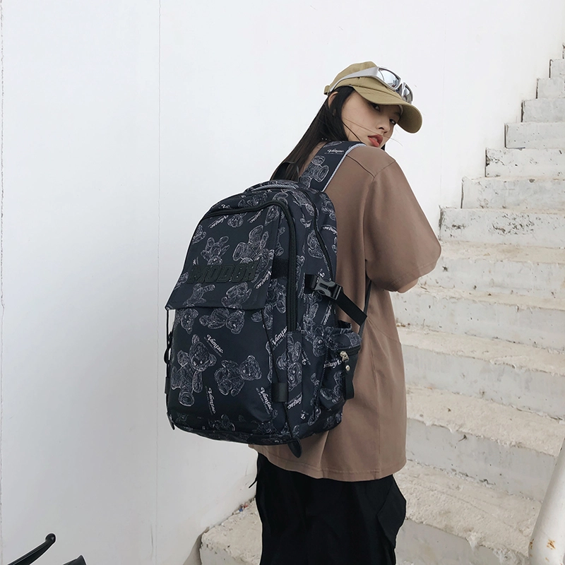 行途 时尚轻便简约百搭外出纯色 尼龙 旅行包双肩包 常规 男女同款情侣款 黑色/白色/红色/绿色