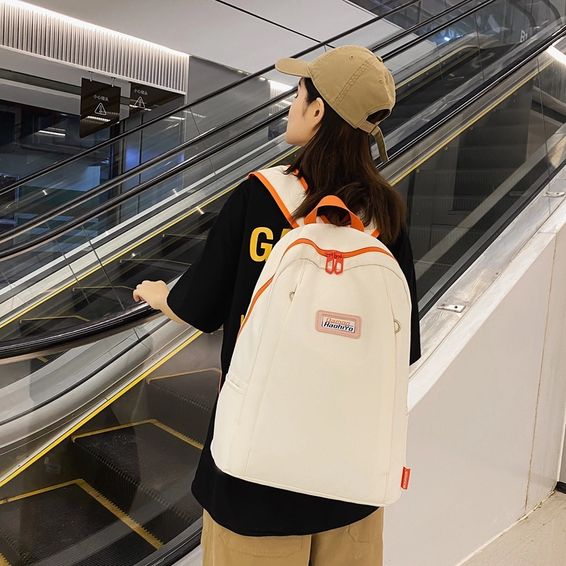 行途 港风大容量简约双肩包初中高中生尼龙书包男女同款轻便电脑包 多色