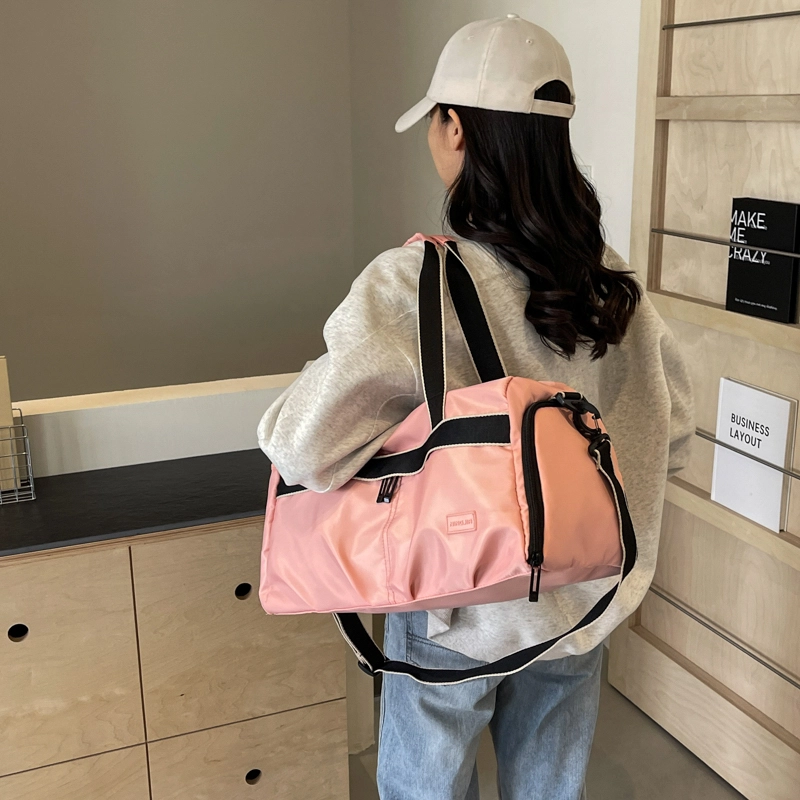 行途 干湿分离大容量轻便 织物 健身包 大号 男女同款情侣款 黑色/米白色/蓝色/粉色/灰色