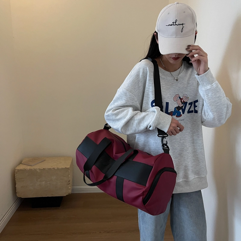 行途 干湿分离大容量瑜伽包时尚潮流轻便运动旅行包 布 健身包 中号 男女同款情侣款 黑色/粉色/酒红色/灰色/蓝色