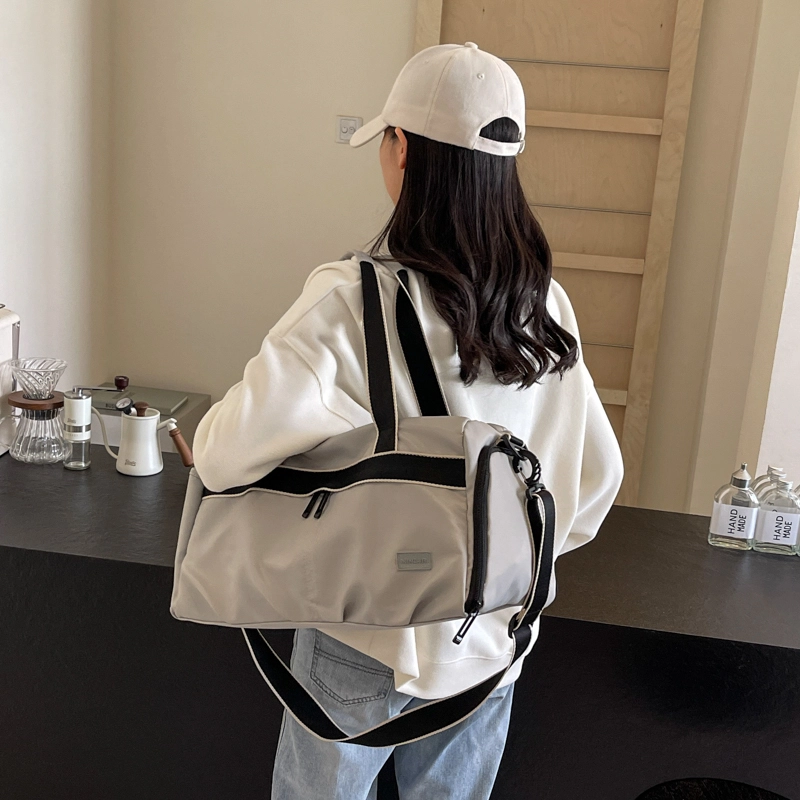 行途 干湿分离大容量轻便 织物 健身包 大号 男女同款情侣款 黑色/米白色/蓝色/粉色/灰色