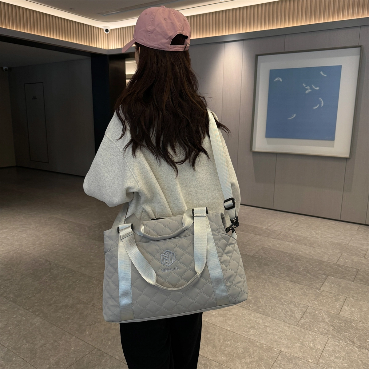 行途 大容量出差旅行袋休闲百搭单肩斜挎女包行李包外出旅行包高级感健身包